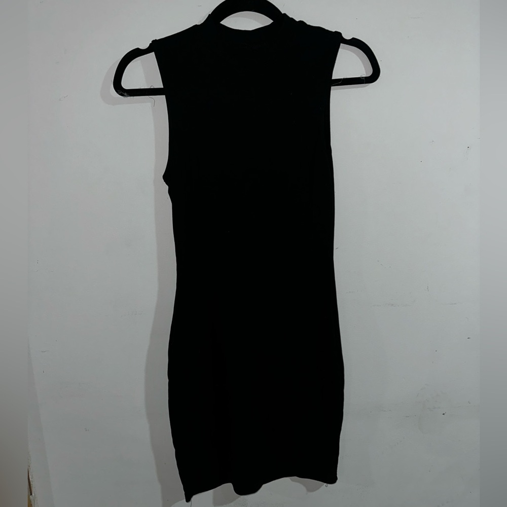 Black high neck dress